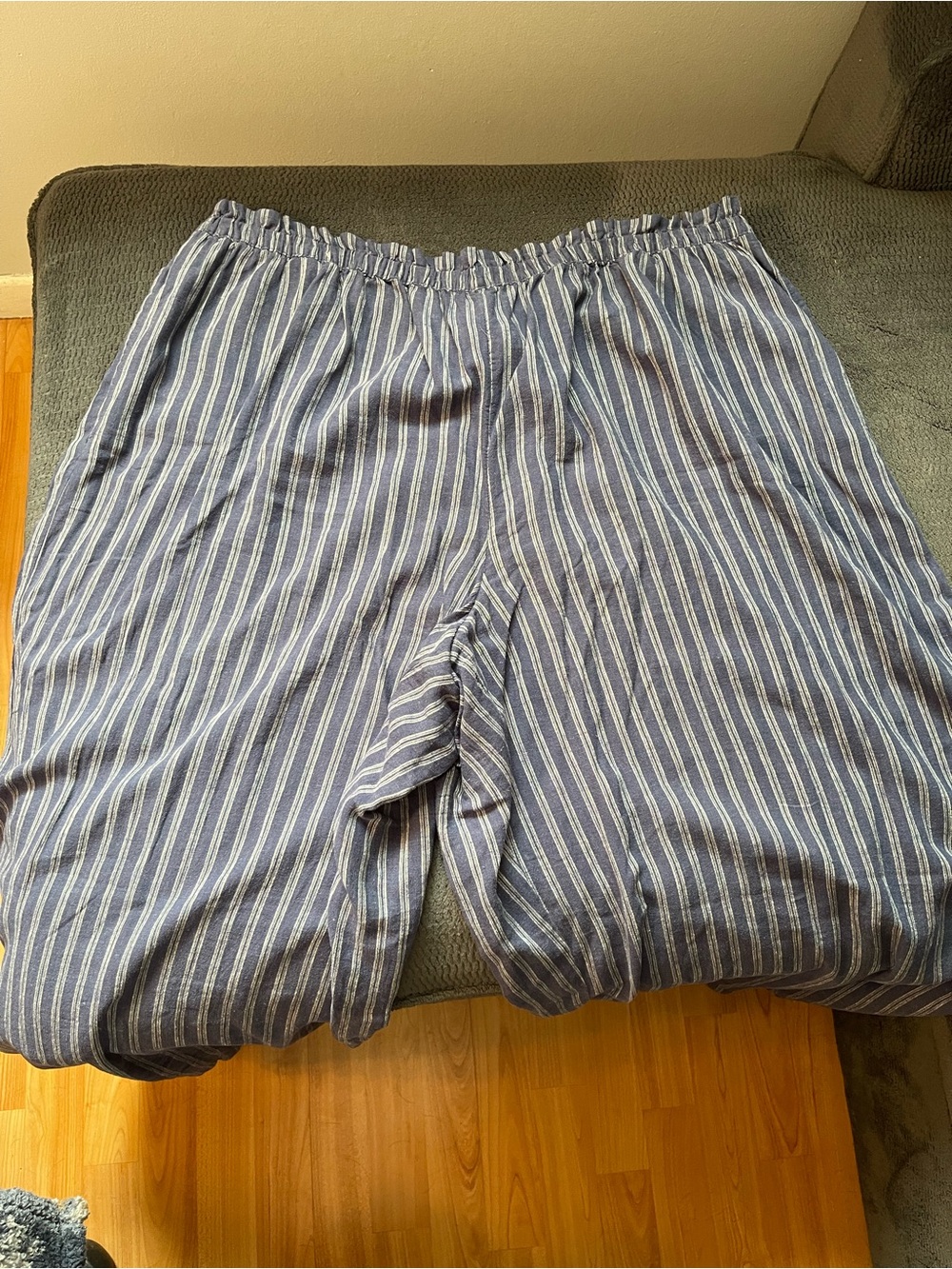 aerie Navy and White Striped Casual Pants